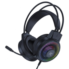 KTnet 廣鐸 GM1000 全罩式電競LED耳機麥克風 50mm單體 動態立體聲, 黑色