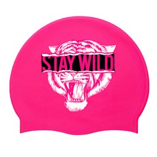 Keep Swimming矽膠泳帽 老虎, 亮粉色