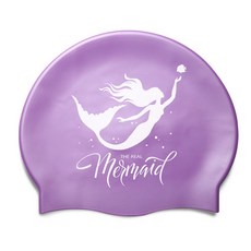 矽膠Real美人魚泳帽, 珍珠紫紅色