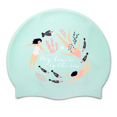矽膠游泳女孩泳帽, 翡翠薄荷