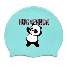 矽膠擁抱熊貓泳帽, 薄荷藍