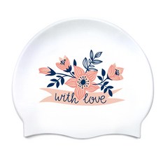 矽膠愛心花泳帽, 白色的