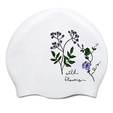 矽膠無皺紋野花泳帽, 白色的
