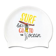 矽膠衝浪女孩泳帽, 白色的