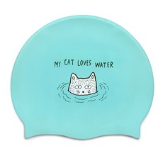 矽膠My Cat泳帽, 薄荷藍