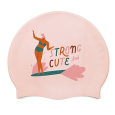 矽膠衝浪女孩2泳帽, 粉紅色