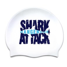矽膠鯊魚攻擊泳帽, 白色的