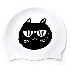 矽膠Miu Miu泳帽, 白色的