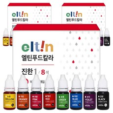 엘틴 푸드칼라 진한1 10g X 8색세트, 80g, 3개