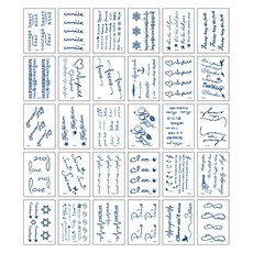 夏季時尚紋身貼紙30款組合, B英文, 1套