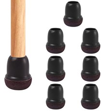 SUNYOUZ 居家矽膠防噪音椅腳家具腳套 圓形, 8個, 黑色