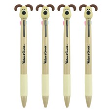 핑크풋 3000 월레스와 그로밋 피규어 3색 볼펜 0.7mm, 베이지, 4개