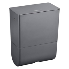 推蓋可密封門縫掛垃圾桶面紙盒組 附無痕貼, 深灰色