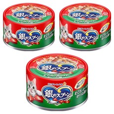 유니참긴노스푼 고양이 습식 캔, 혼합맛(참치/가다랑어포맛), 70g, 3개