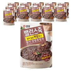 샘표 밸런스죽 동지 찹쌀통팥죽, 420g, 12개