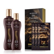 BIOSILK Silk Therapy 絲洛比 豐盈護髮素 150ml+60ml+旅行包 3入, 1套