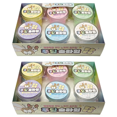 2000 푸딩 슬라임 6종 세트, 2세트, 노랑, 분홍, 연두, 보라, 하늘, 흰색