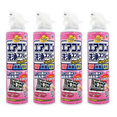 Rakuhapi 冷氣清潔劑 粉色花香, 420ml, 4瓶