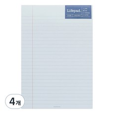 페이퍼리안 니어앤디어 노트패드 A5, 라인 블루, 4개, 60매
