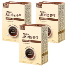 맥심 아라비카100 부드러운 블랙 커피믹스, 2.8g, 100개입, 3개