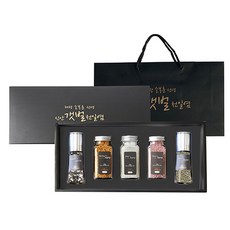 Haegwang Son Bong -Hoon Sinan Tidal Flat 綜合風味調味鹽禮盒組 研磨罐裝款 2入+玻璃罐裝款 3入, 1組