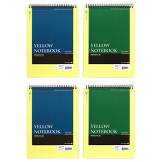 morning glory 黃色內頁上翻式線圈易撕筆記本 16開, 藍色, 綠色, 4個