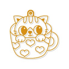 AMOS 阿摩司 壓克力模型版 杯子貓 S79 款 小款, 1個