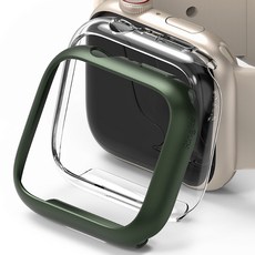 Ringke Apple Watch Slim 保護殼 41mm 2入組, 透明, 深綠色