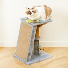 petoria 單層快速組裝多功能貓跳台, 1個, 灰色