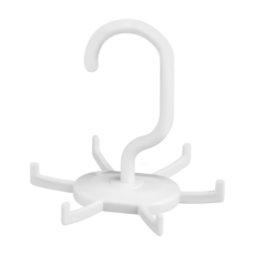 Premier 皮帶收納架，掛式，白色，6掛勾，11 x 10 x 11 cm, 單色, 1個