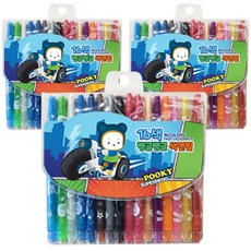 YOUNG ART 男童用旋轉彩色鉛筆 3入, 16色