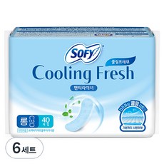 쏘피 쿨링프레쉬 팬티라이너, 롱, 40개입, 6세트
