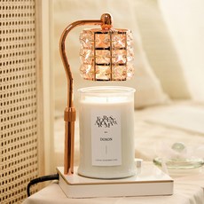 Candle Department Store 水晶 Lucid 融蠟燈 + 大容量大豆蠟燭 750g 組合, 杜桑, 玫瑰金(白)