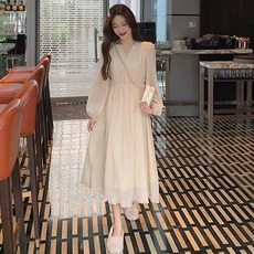 POPLARNC Paulson V領連身裙 含大尺碼, 單一顏色