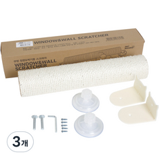펫모닝 큐방 창문&벽 기둥 스크래쳐, 연한노란색, 3개