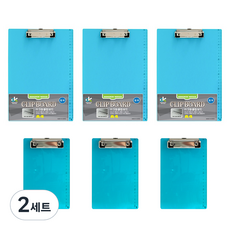 동기오피스 아크릴 클립보드 A4 3p + A5 3p 세트, 청색, 2세트