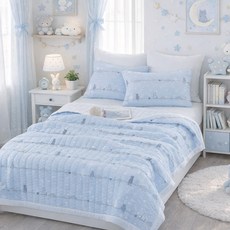 지베딩 고양이의꿈 시어서커 여름침구 풀세트