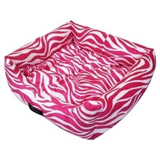 블링독 반려동물 네이처펫 포근애 사각방석, 지브라 핑크, 1개