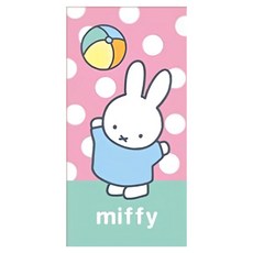 星紅織品 米飛兔 加大款純棉浴巾, 球球米飛 粉色 + 藍綠色, 1條