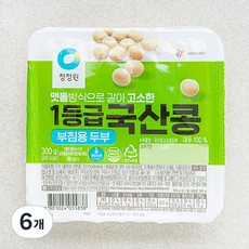 청정원 국내산 콩두부 부침, 300g, 6개