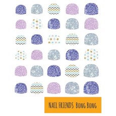 bong bong friends Bong Bong Friends 珠寶朋友 3~7歲兒童用黏貼式指甲油, 亮片紫, 1個