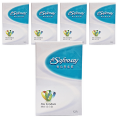 Safeway 繽紛混合型保險套 52mm, 12入, 5盒