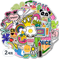 베러풀 캐리어 노트북 캠핑 여행 데코 스티커 세트, A type, 2세트