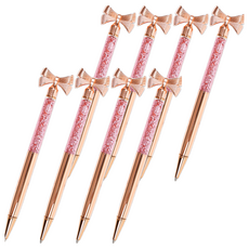 moong9 閃亮蝴蝶結原子筆, 混色, 8個