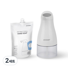 퓨어닷 유아 핸드워시 + 이지 오토 디스펜서, 베이비파우더향, 2세트, 500ml