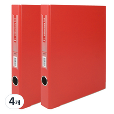 마이다스 D링 바인더 파일 명찰형 3공 3cm A4, 적색, 4개