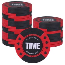 AAHM AA logo 德州撲克籌碼 計時, 紅色, 25個