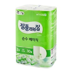잘풀리는집 순수 베이직 3겹 화장지, 27m, 30롤, 1개