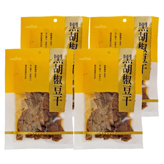 長松食品 黑胡椒豆干 精製調理食品 安心衛生 美味可口, 80g, 4包