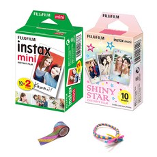 instax 拍立得 Mini Film Basic 20p + Mini Film Shiny Star 10p + 2 隨機出貨套組, instax 迷你電影, 1套